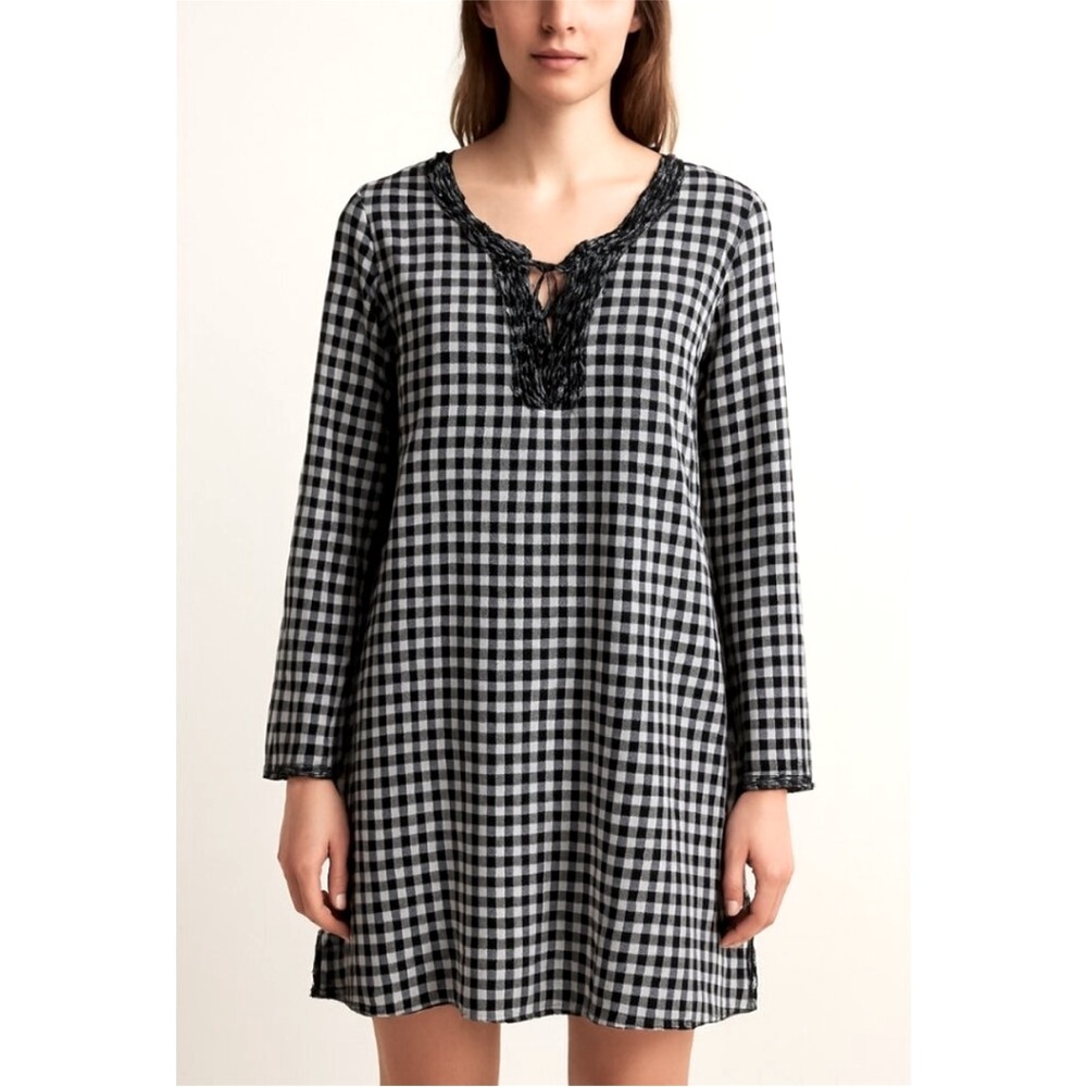 Vineyard Vines Beaded Gingham Check Lightweight Tunic XS
